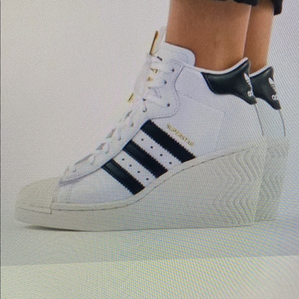 adidas White and Black Wedge Sneakers
